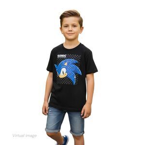 Sonic the Hedgehog Boys Supersonic Speedster Checked T-Shirt